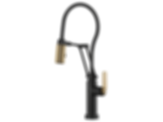LITZE® Smarttouch® Articulating Faucet With Finished Hose with Industrial Handle - 64144LF-PC
