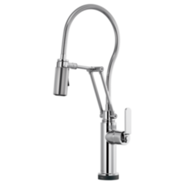 LITZE® Smarttouch® Articulating Faucet With Finished Hose with Industrial Handle - 64144LF-PC