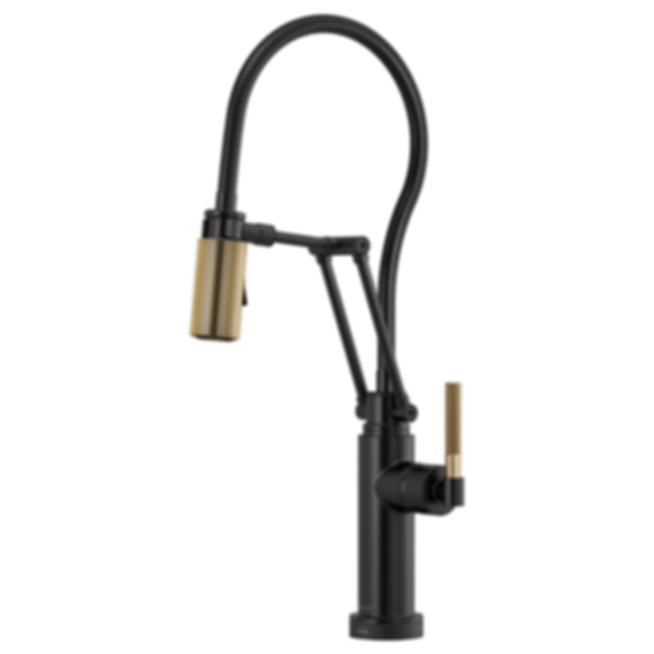 LITZE® Smarttouch® Articulating Faucet With Finished Hose with Knurled Handle - 64143LF-PC