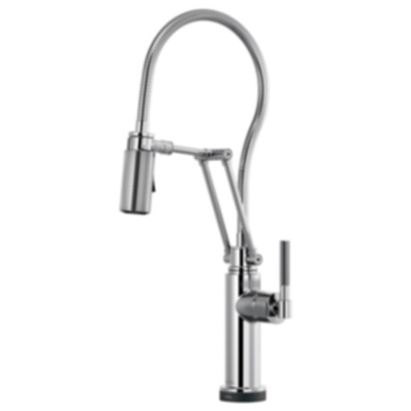 LITZE® Smarttouch® Articulating Faucet With Finished Hose with Knurled Handle - 64143LF-PC