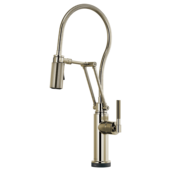 LITZE® Smarttouch® Articulating Faucet With Finished Hose with Knurled Handle - 64143LF-PC