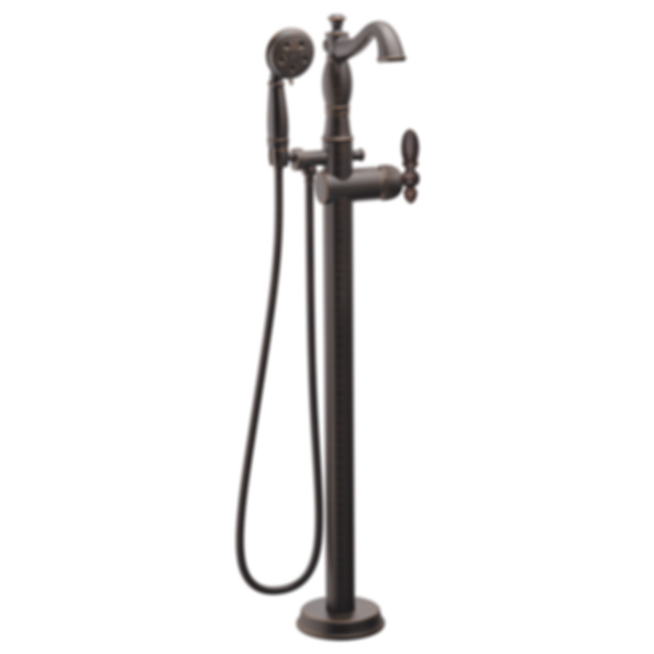 DELTA Single Handle Floor Mount Tub Filler Trim With Hand Shower - T4797-FL-LHP
