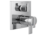 ARA Angular Modern TempAssure 17T Series Valve Trim With 6-Setting Integrated Diverter - T27T967
