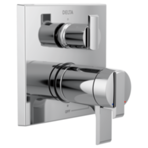 ARA Angular Modern TempAssure 17T Series Valve Trim With 3-Setting Integrated Diverter - T27T867