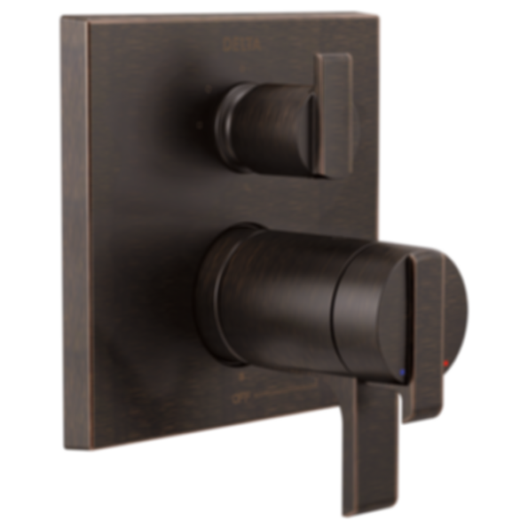 ARA Angular Modern TempAssure 17T Series Valve Trim With 3-Setting Integrated Diverter - T27T867
