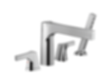 Zura 4-hole Roman Tub with Handshower Trim - T4774-BL