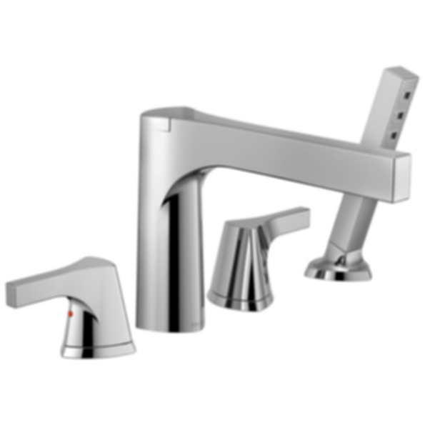Zura 4-hole Roman Tub with Handshower Trim - T4774-BL