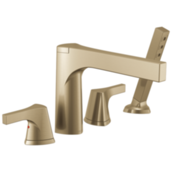 Zura 4-hole Roman Tub with Handshower Trim - T4774-BL