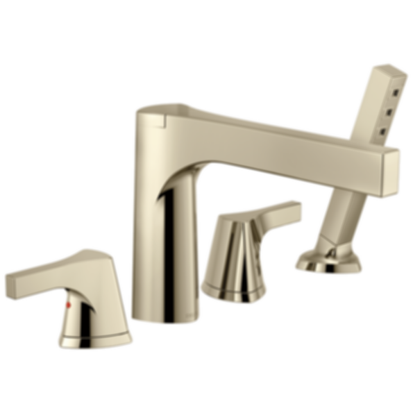 Zura 4-hole Roman Tub with Handshower Trim - T4774-BL