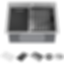 Rivet 25" Workstation Kitchen Sink Drop-In Top Mount 16 Gauge Stainless Steel Single Bowl With WorkFlow Ledge And Accessories - 95A931-25S-SS