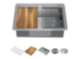 Lorelai 30" Workstation Kitchen Sink Drop-In Top Mount Stainless Steel Single Bowl With WorkFlow Ledge And Accessories - 95A932-30S-SS