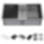 Rivet 33" Workstation Kitchen Sink Undermount 16 Gauge Stainless Steel 50/50 Double Bowl With WorkFlow Ledge And Accessories - 95B931-33D-SS