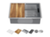 Lorelai 27" Workstation Kitchen Sink Undermount Stainless Steel Single Bowl With WorkFlow Ledge And Accessories - 95B932-27S-SS