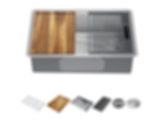 Lorelai 30" Workstation Kitchen Sink Undermount Stainless Steel Single Bowl With WorkFlow Ledge And Accessories - 95B932-30S-SS