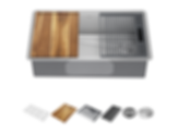 Lorelai 32" Workstation Kitchen Sink Undermount Stainless Steel Single Bowl With WorkFlow Ledge And Accessories - 95B932-32S-SS