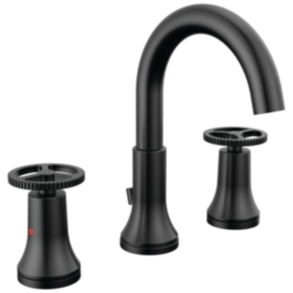 TRINSIC® Two Handle Widespread Bathroom Faucet with Arc Spout and Wheel Handles - 3558-MPU-DST