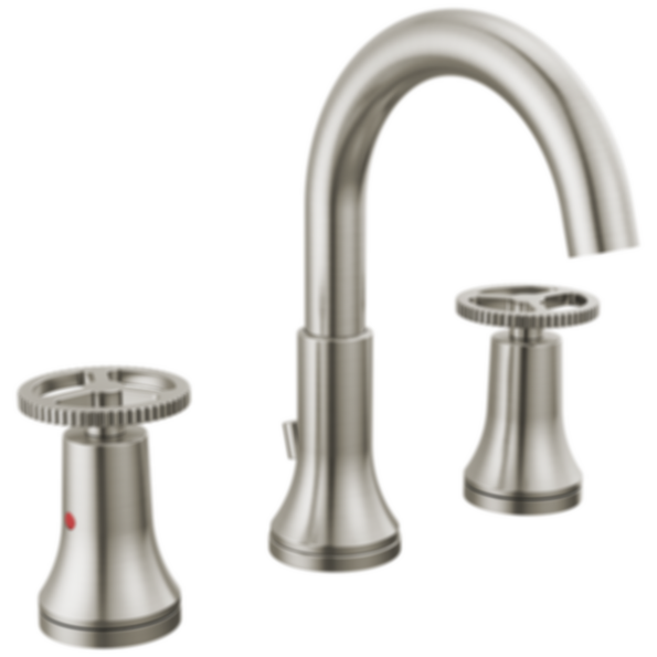 TRINSIC® Two Handle Widespread Bathroom Faucet with Arc Spout and Wheel Handles - 3558-MPU-DST