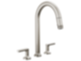 Kintsu Kitchen Widespread Pull-Down Faucet with Arc Spout - Less Handles