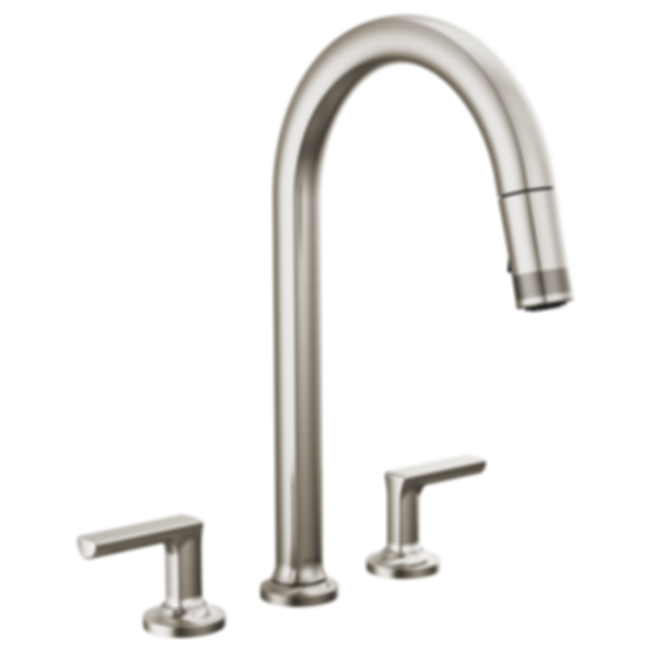 Kintsu Kitchen Widespread Pull-Down Faucet with Arc Spout - Less Handles