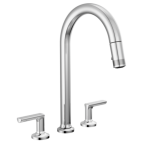 Kintsu Kitchen Widespread Pull-Down Faucet with Arc Spout - Less Handles