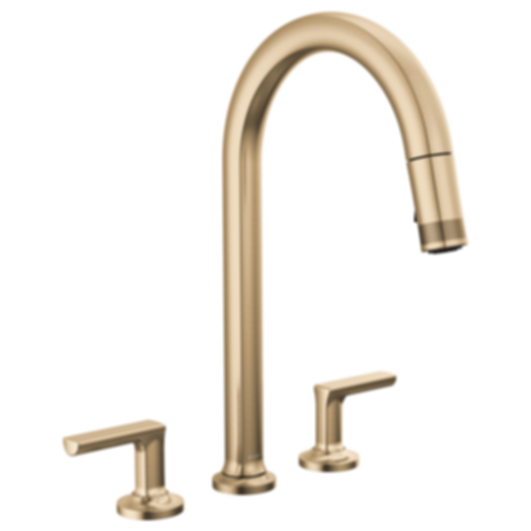 Kintsu Kitchen Widespread Pull-Down Faucet with Arc Spout - Less Handles
