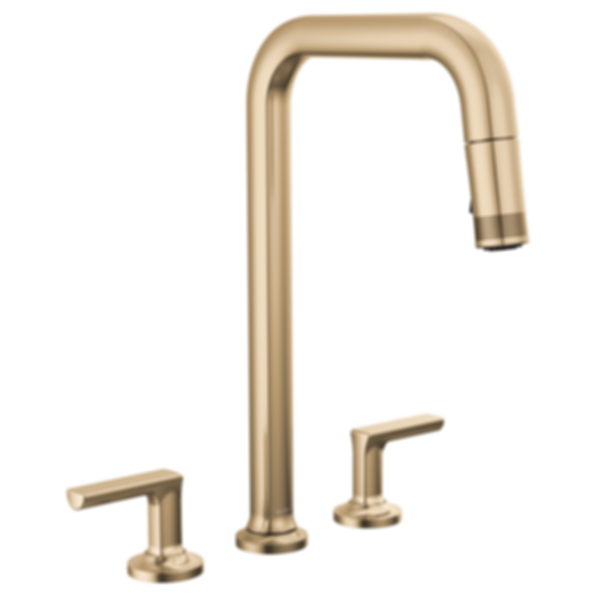 Kintsu Kitchen Widespread Pull-Down Faucet with Square Spout - Less Handles