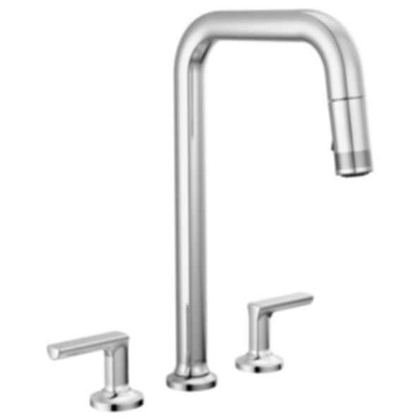 Kintsu Kitchen Widespread Pull-Down Faucet with Square Spout - Less Handles