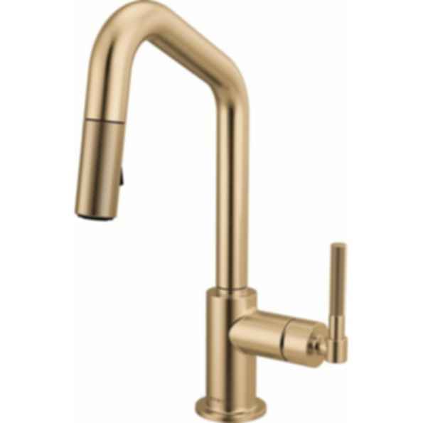 LITZE® Pull-Down Prep Faucet with Angle Spout - Knurled Handle - 63963LF