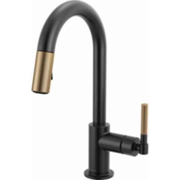 LITZE® Pull-Down Prep Faucet with Arc Spout - Knurled Handle - 63943LF