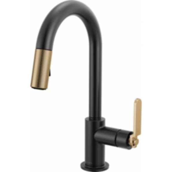 LITZE® Pull-Down Prep Faucet with Arc Spout - Industrial Handle - 63944LF