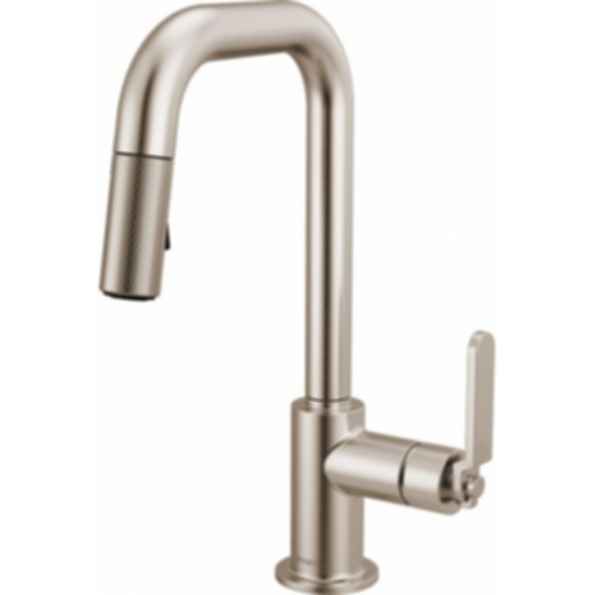 LITZE® Pull-Down Prep Faucet with Square Spout - Industrial Handle - 63954LF