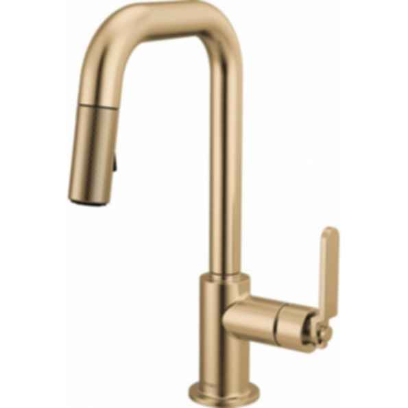 LITZE® Pull-Down Prep Faucet with Square Spout - Industrial Handle - 63954LF