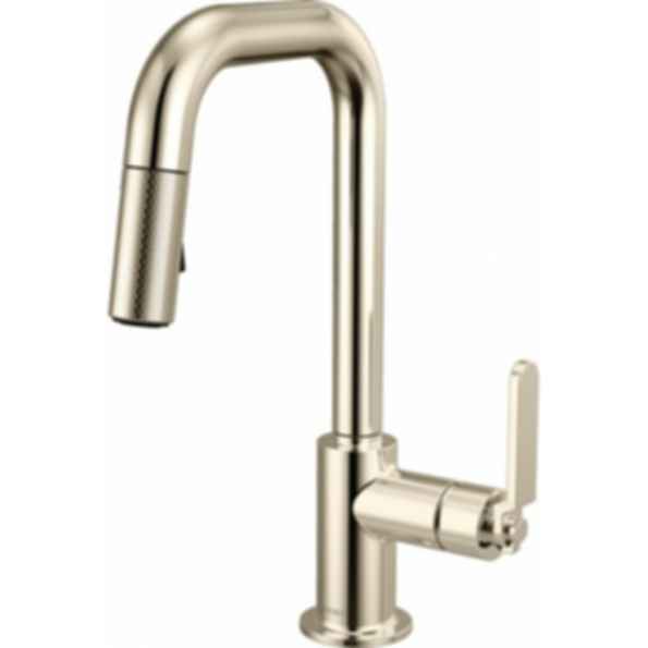 LITZE® Pull-Down Prep Faucet with Square Spout - Industrial Handle - 63954LF