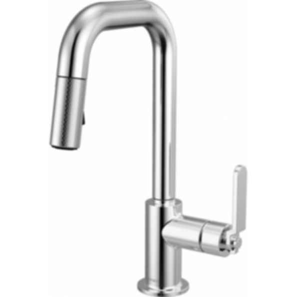 LITZE® Pull-Down Prep Faucet with Square Spout - Industrial Handle - 63954LF