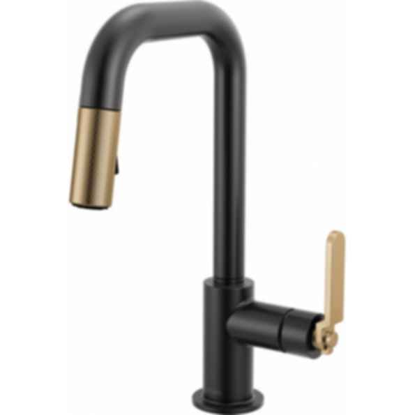 LITZE® Pull-Down Prep Faucet with Square Spout - Industrial Handle - 63954LF