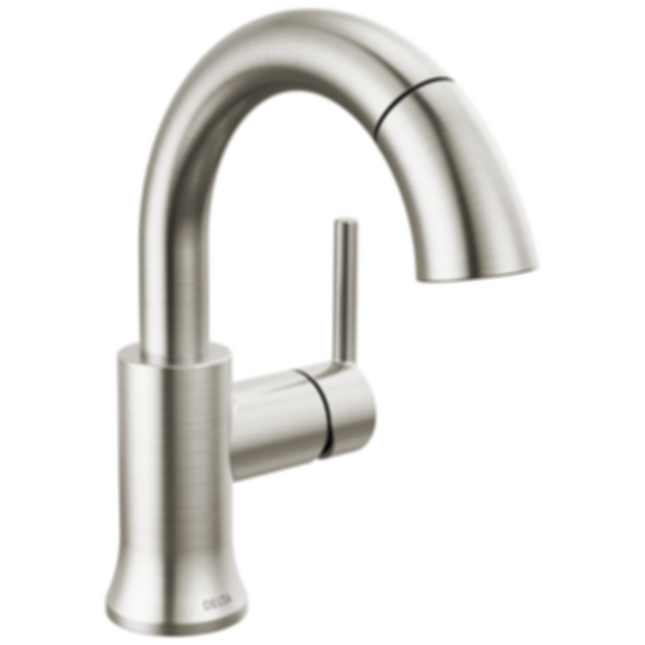 TRINSIC® Single Handle Pull Down Bathroom Faucet with Arc Spout and Lever Handle - 559HAR-PD-DST
