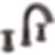 TRINSIC® Two Handle Widespread Pull Down Bathroom Faucet with Arc Spout and Wheel Handles - 3558-PD-DST