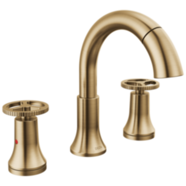TRINSIC® Two Handle Widespread Pull Down Bathroom Faucet with Arc Spout and Wheel Handles - 3558-PD-DST