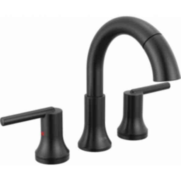 TRINSIC® Two Handle Widespread Pull Down Bathroom Faucet with Arc Spout and Lever Handles - 3559-PD-DST