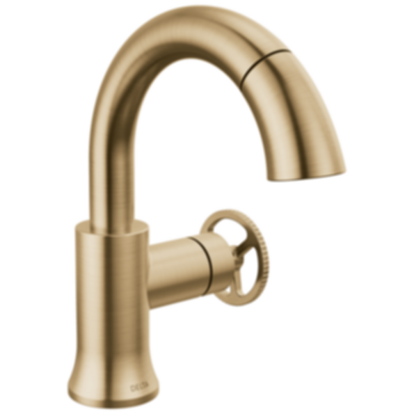 TRINSIC® Single Handle Pull Down Bathroom Faucet with Arc Spout and Wheel Handle - 558HAR-PD-DST