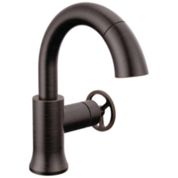 TRINSIC® Single Handle Pull Down Bathroom Faucet with Arc Spout and Wheel Handle - 558HAR-PD-DST