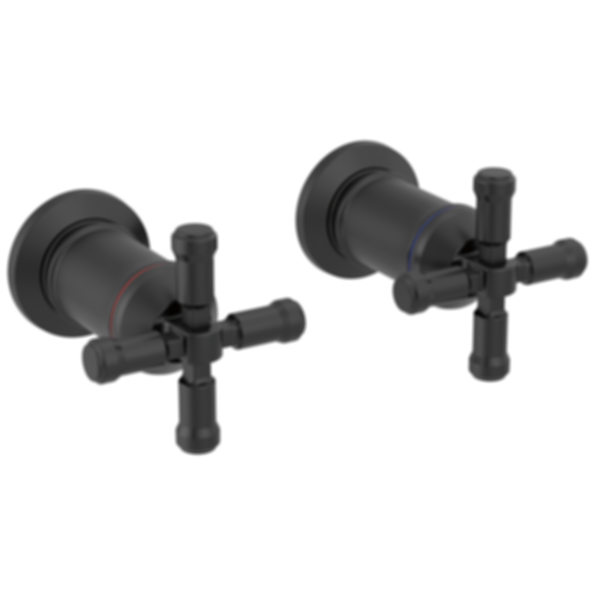 Broderick Wall Mount Bathroom Faucet Handle Kit - Cross - H586-PR