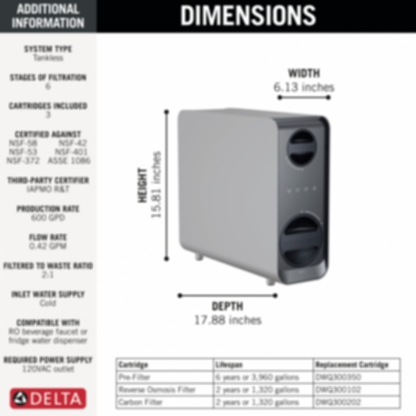 Clarifi™ Tankless Under Sink 6-Stage Reverse Osmosis System