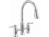 RENALDI™ Two Handle Pull-Down Bridge Kitchen Faucet - 2384L-PR-DST