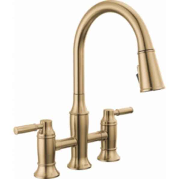 RENALDI™ Two Handle Pull-Down Bridge Kitchen Faucet - 2384L-PR-DST