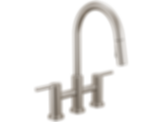NICOLI® Two Handle Pull-Down Bridge Kitchen Faucet - 39876LF