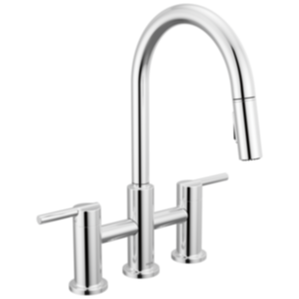 NICOLI® Two Handle Pull-Down Bridge Kitchen Faucet - 39876LF