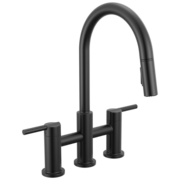 NICOLI® Two Handle Pull-Down Bridge Kitchen Faucet - 39876LF