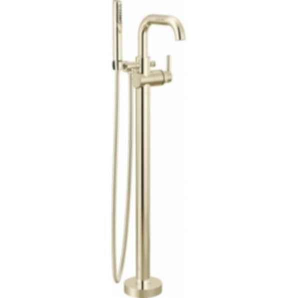TRINSIC®  Single Handle Floor Mount Tub Filler Trim with Hand Shower - Square Spout - Lever Handle - T4754-FL