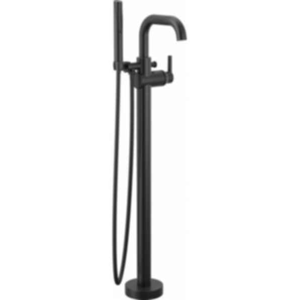 TRINSIC®  Single Handle Floor Mount Tub Filler Trim with Hand Shower - Square Spout - Lever Handle - T4754-FL